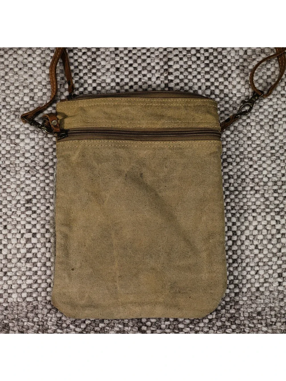 MYRA BAG Hair-On Hide Leather Crossbody Bag Canvas Western Boho Small Purse
